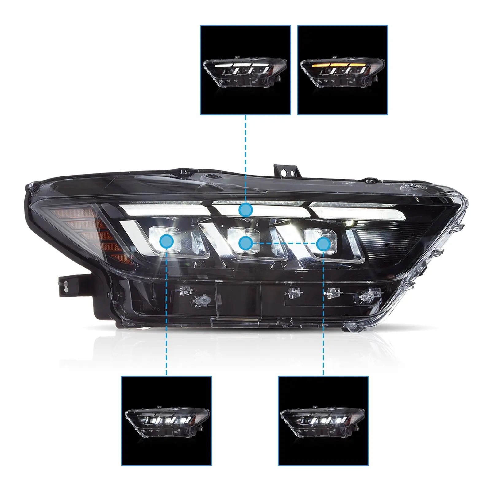 VLAND Headlights For 2015 2016 2017 Ford Mustang (S550) VLAND™