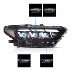 VLAND Headlights For 2015 2016 2017 Ford Mustang (S550)