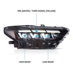VLAND Headlights For 2015 2016 2017 Ford Mustang (S550)