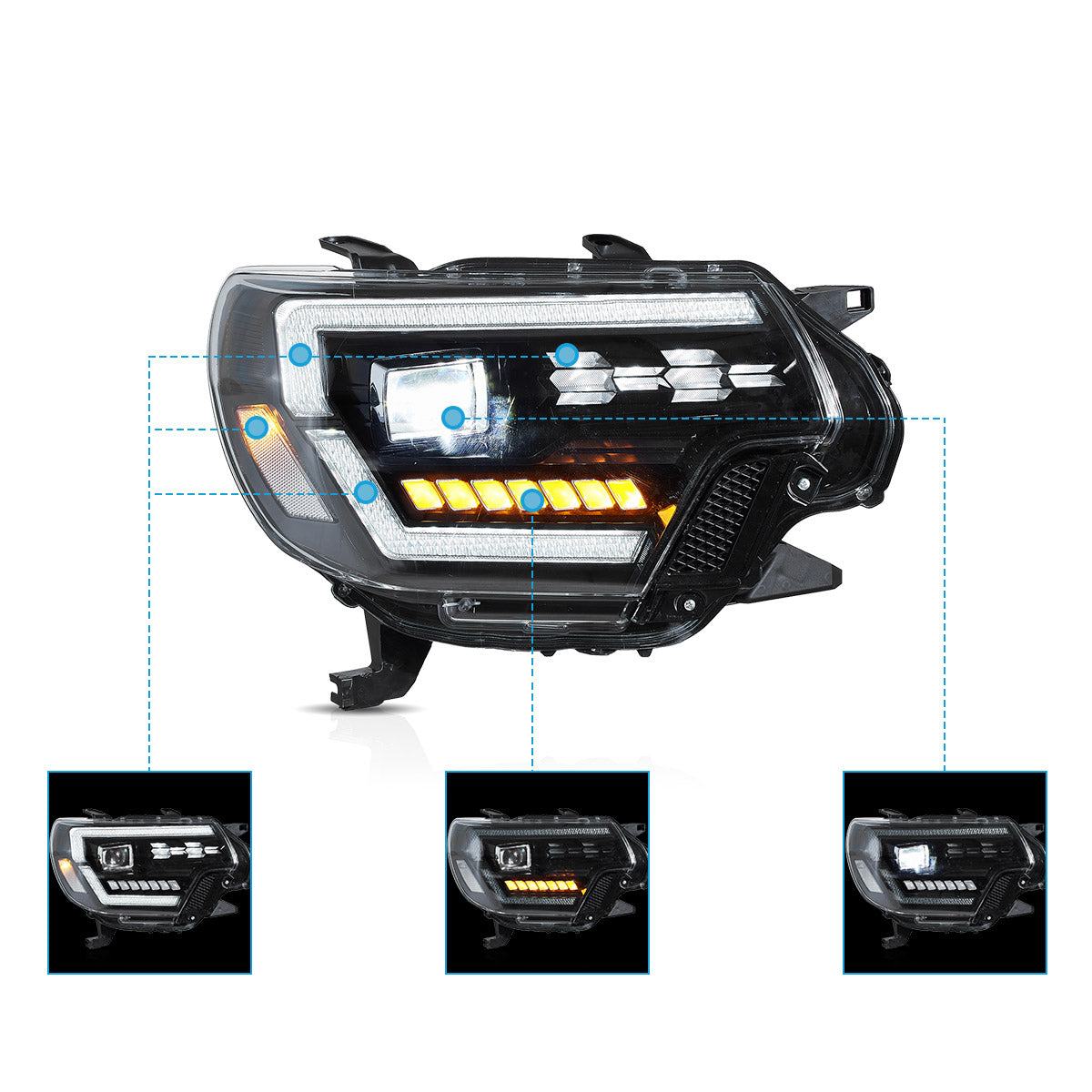VLAND LED Headlights For 2012-2015 Toyota Tacoma with Start-up Animation VLAND™