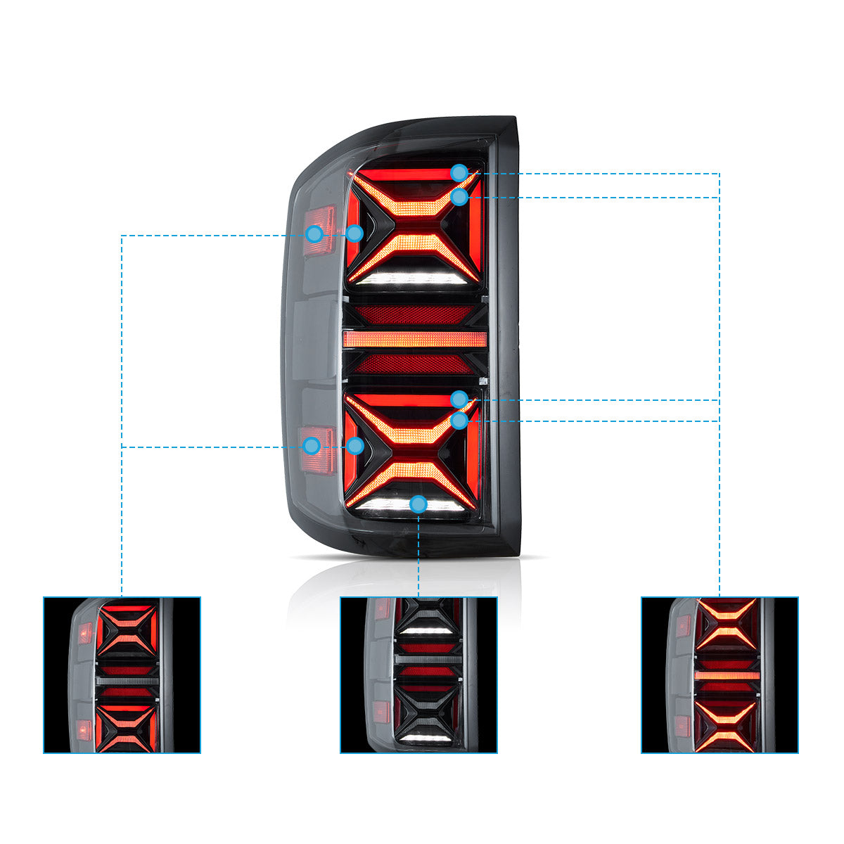 VLAND LED Tail lights For 2014-2018 Chevrolet Silverado 1500 2500HD 3500HD VLAND™