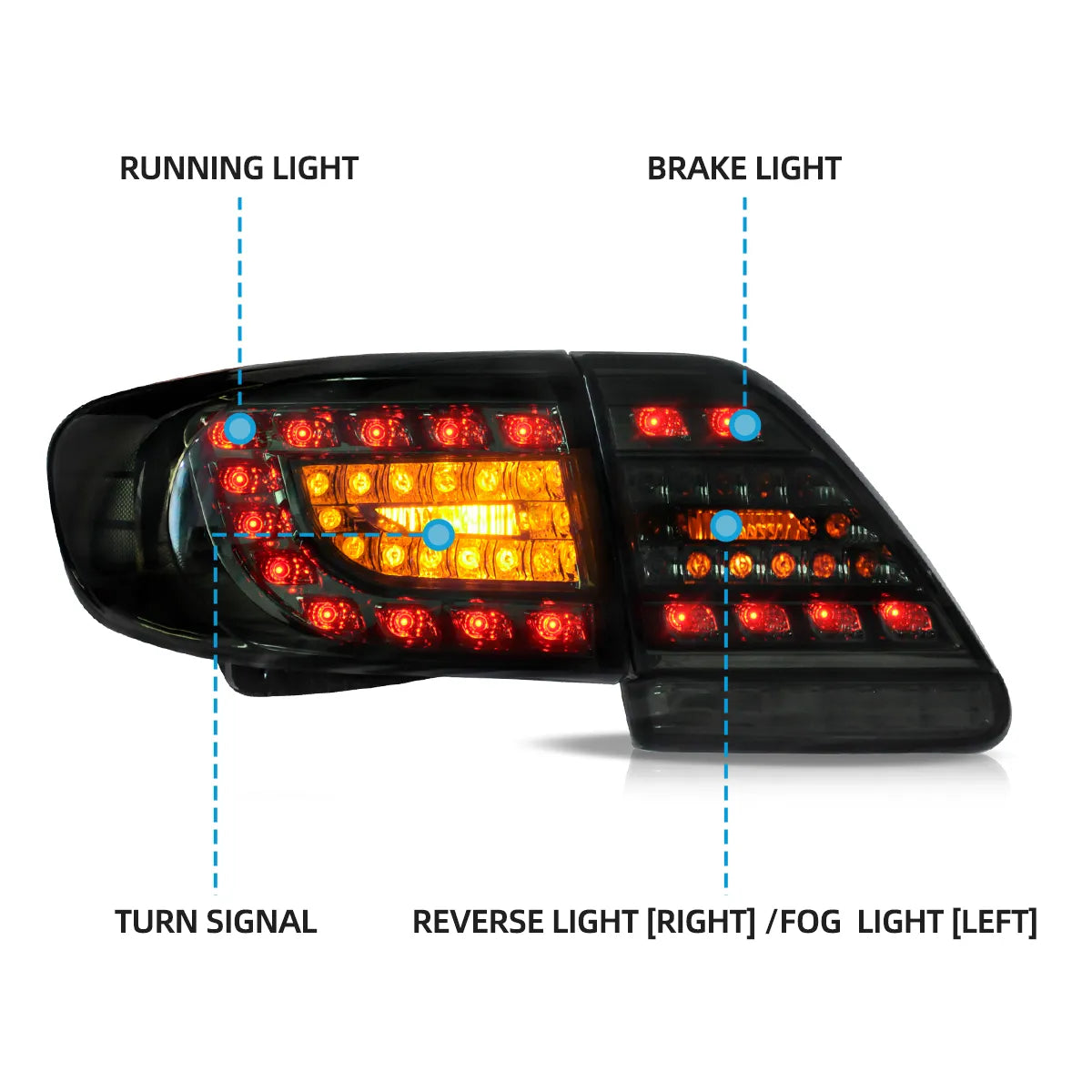 VLAND LED Taillights For 2011-2013 Toyota Corolla Australia Vland AU
