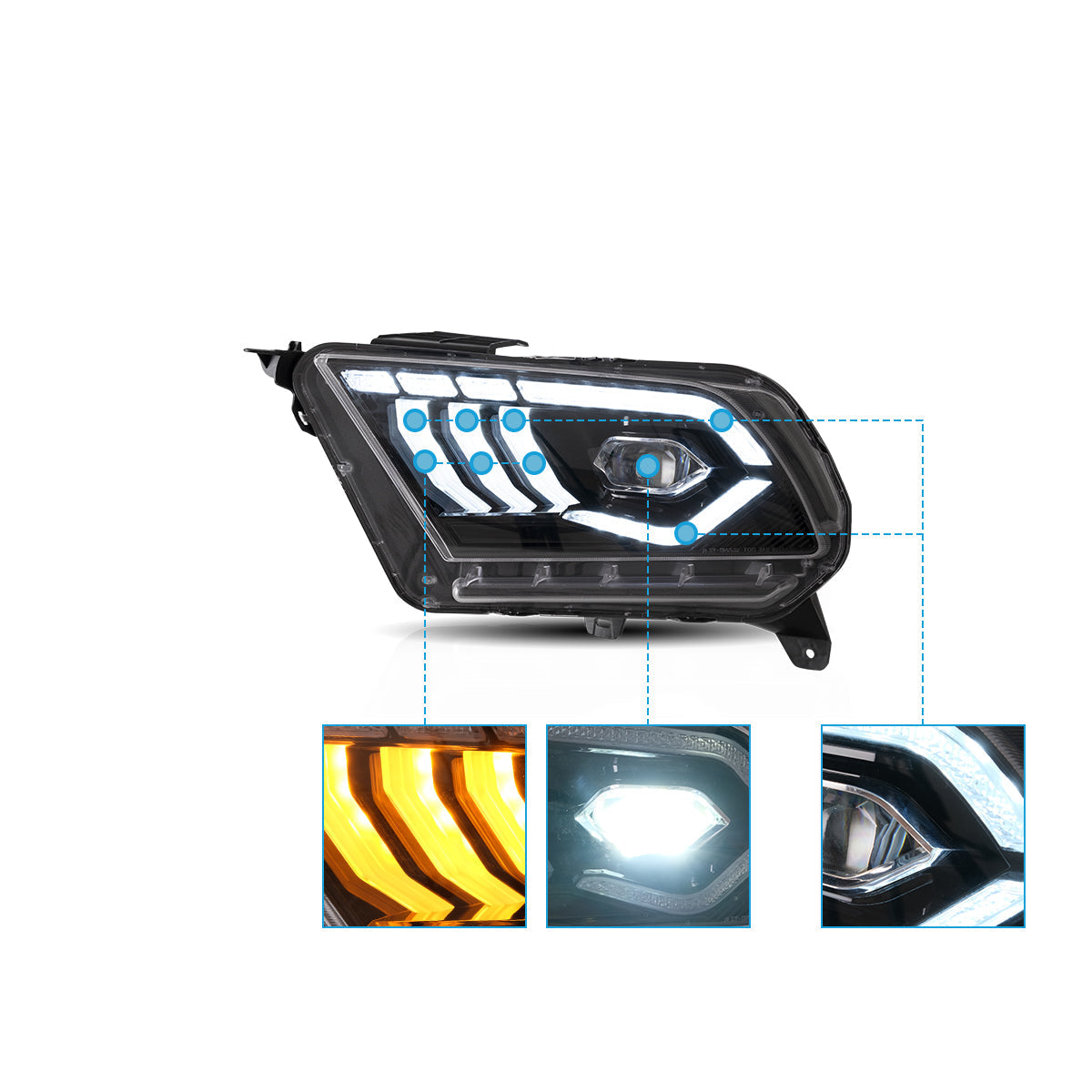 VLAND LED Headlights for Ford Mustang 2010-2014 VLAND™