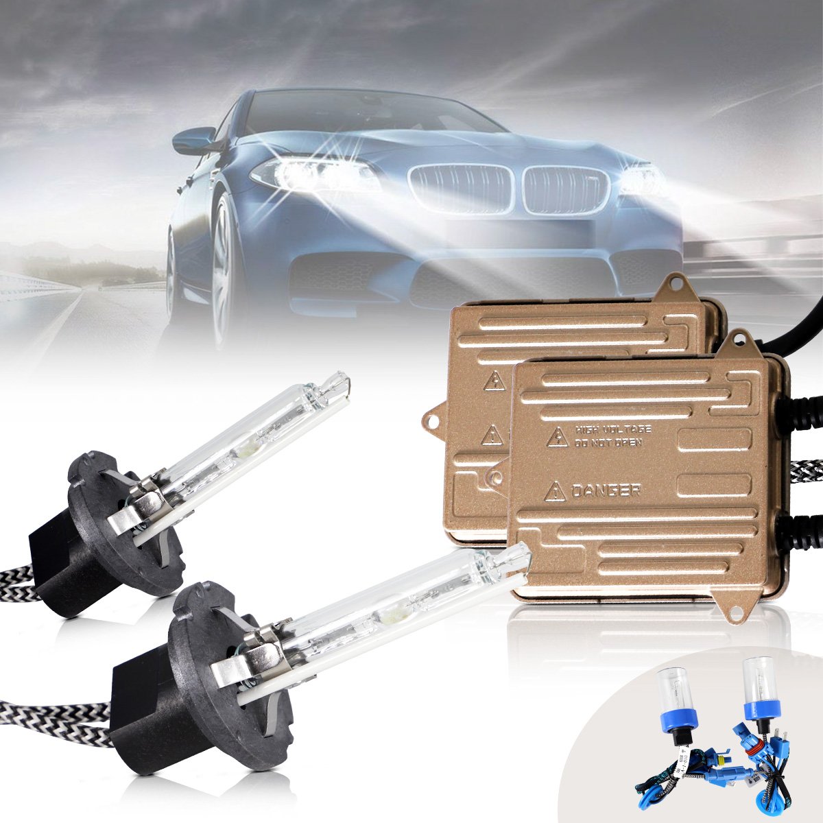 VLAND 2PCs D2H/H7 Xenon Bulbs Conversion HID KIT with Ballast 12V 35W 55W 6000K VLAND™