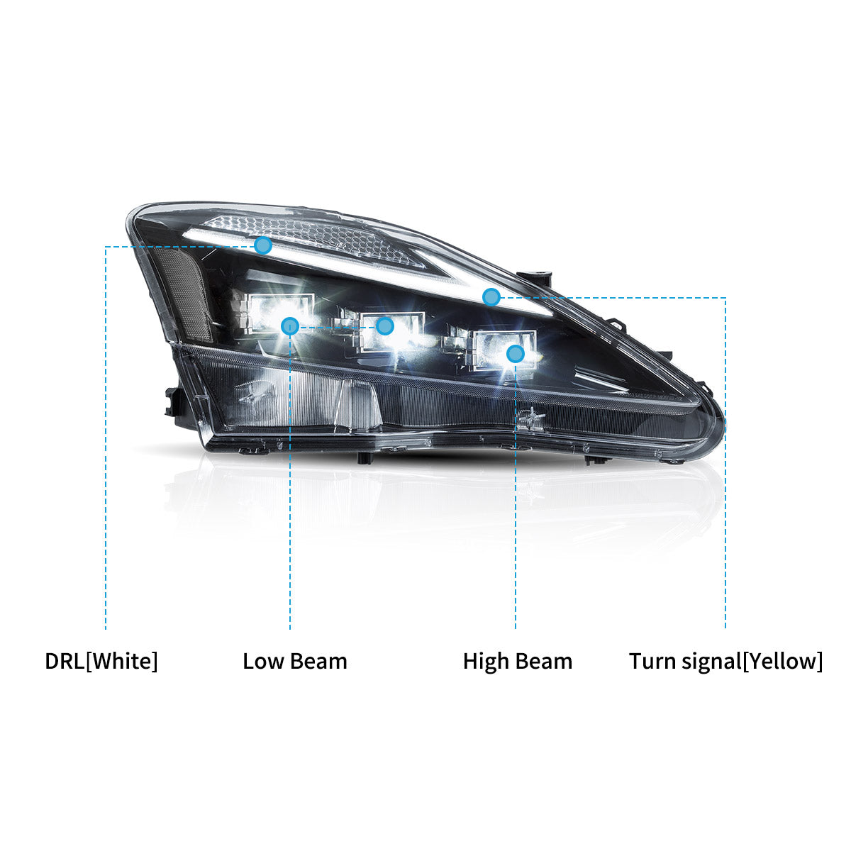 Vland Full LED Headlights For 2006-2013 Lexus IS250, IS350, ISF Australia VLAND™