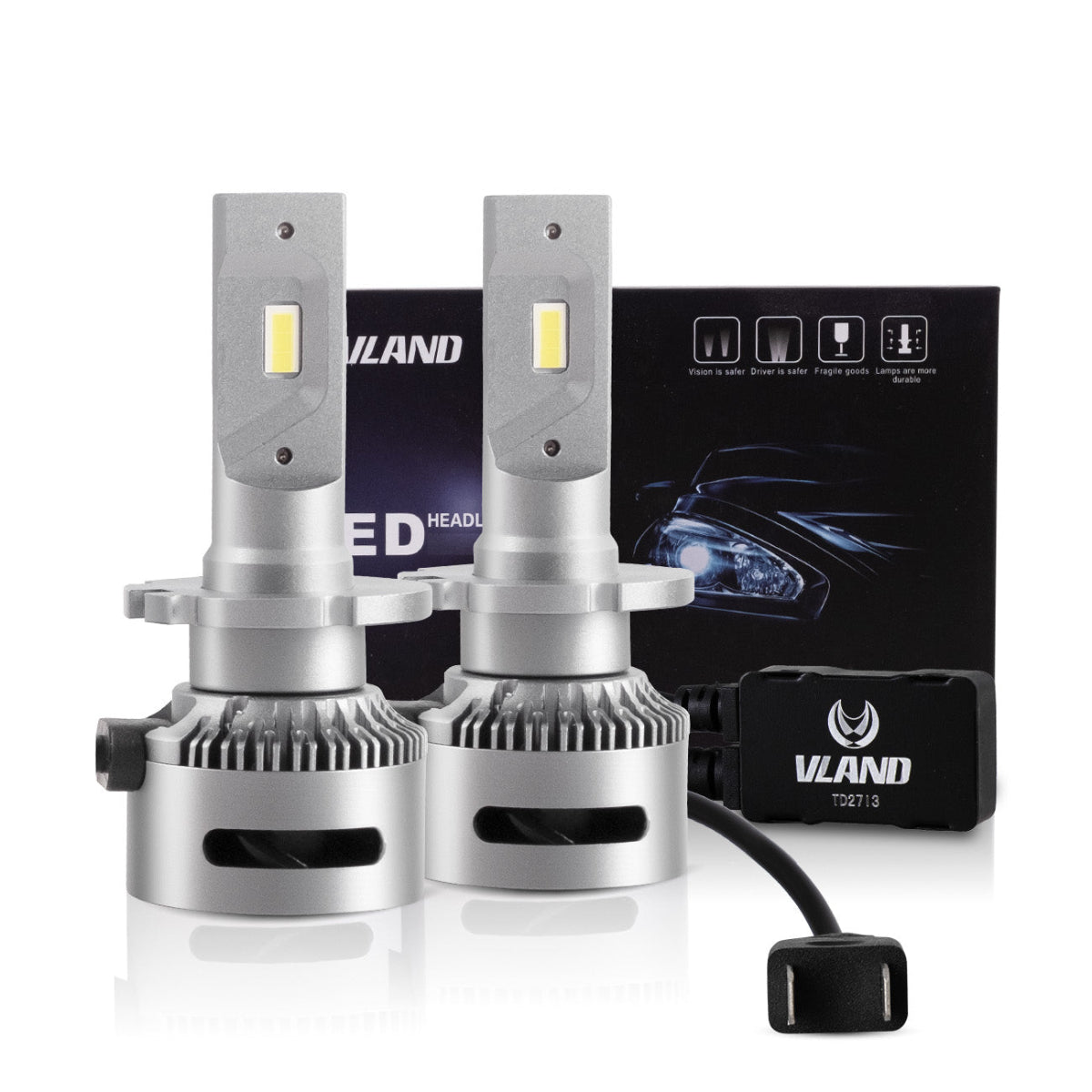 VLAND 2PCs D2S/H7/9005 LED Bulbs 35W 6000K Super Bright VLAND™