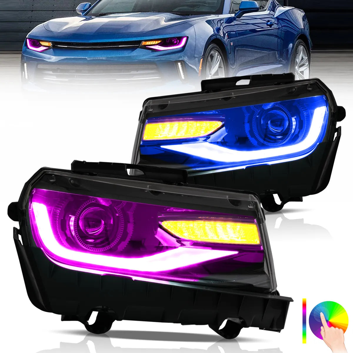 VLAND RGB style LED Headlights For Chevrolet Camaro 2014 2015 VLAND™