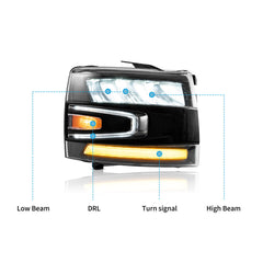 VLAND LED Headlights 2007-2013 Chevrolet Silverado 1500 2500HD 3500HD