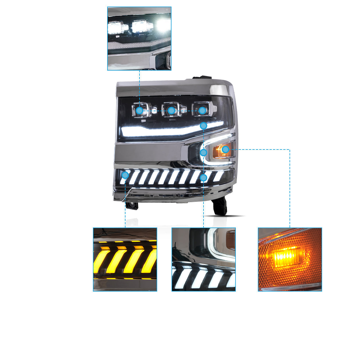 VLAND LED Headlights For 2016-2018 Chevrolet Silverado 1500 VLAND™