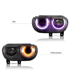 VLAND LED Headlights RGB Style for Dodge Challenger 2008-2014 VLAND™