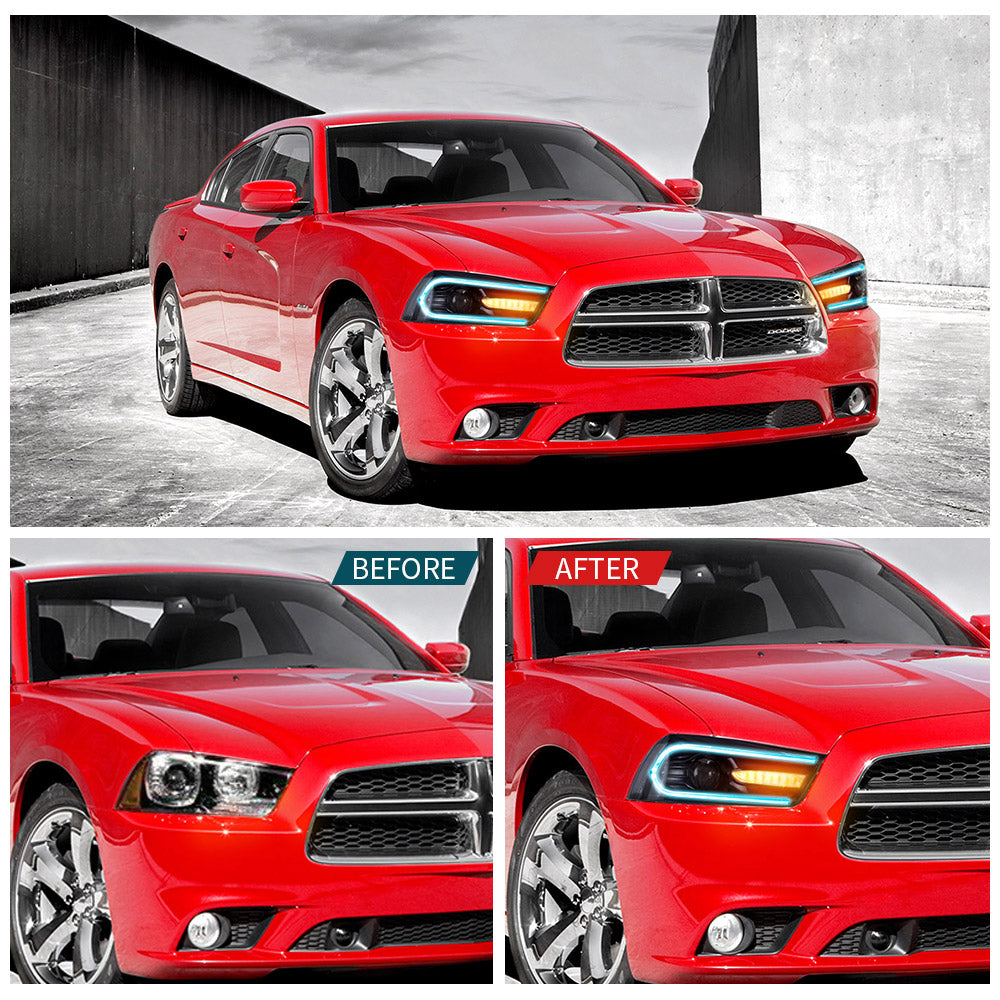 VLAND LED Headlights For Dodge Charger 2011-2014 RGB Style VLAND™