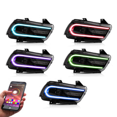 VLAND LED Headlights For Dodge Charger 2011-2014 RGB Style VLAND™