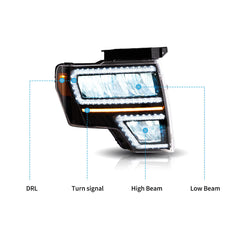 VLAND LED Reflection Bowl Headlights For 2009-2014 Ford F150 VLAND™