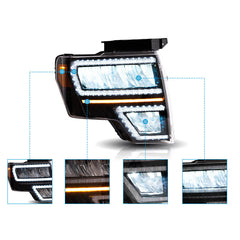 VLAND LED Reflection Bowl Headlights For 2009-2014 Ford F150 VLAND™