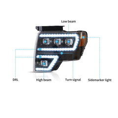 VLAND LED Matrix Projector Headlights For Ford F150 2009-2014 VLAND™