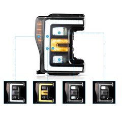 VLAND LED Headlights For 2017-2019 Ford F250 F350 F450 F550