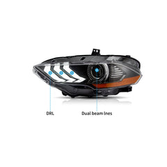 VLAND LED Headlights for Ford Mustang 2018-2023 RGB selectable VLAND™