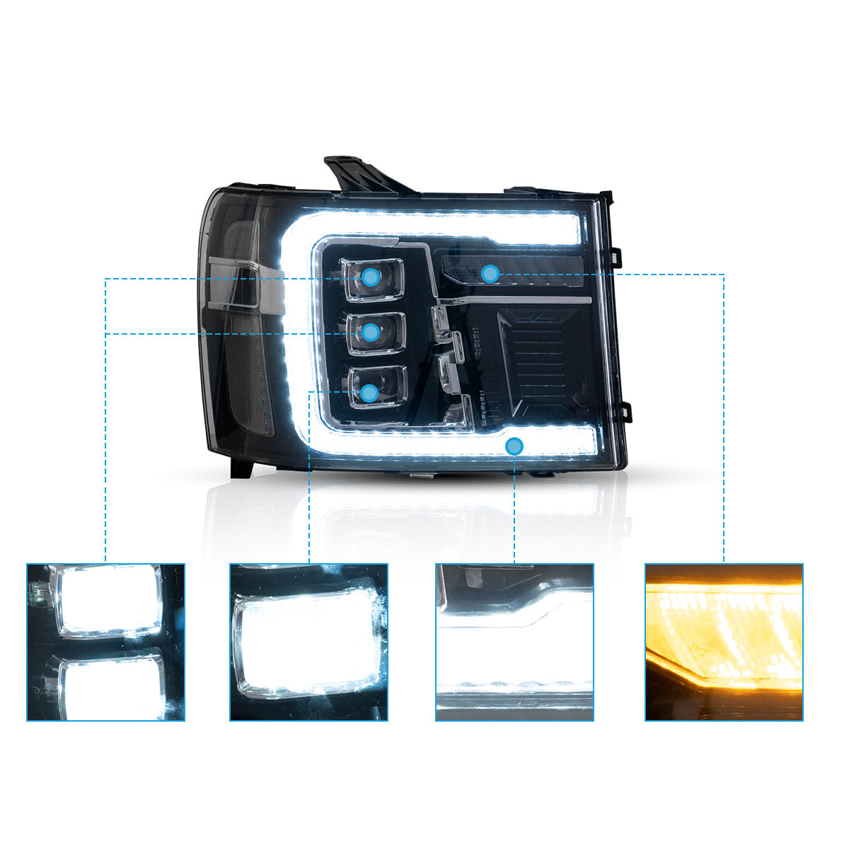 VLAND LED Headlights For 2007-2013 GMC Sierra 1500 2500HD 3500HD VLAND™