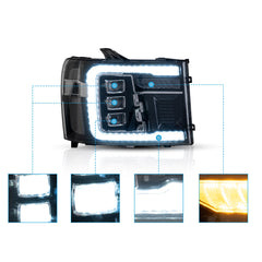 VLAND LED Headlights For 2007-2013 GMC Sierra 1500 2500HD 3500HD