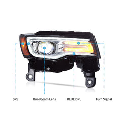 Clearance-2014-2022 Jeep Grand Cherokee chrome headlight Australia