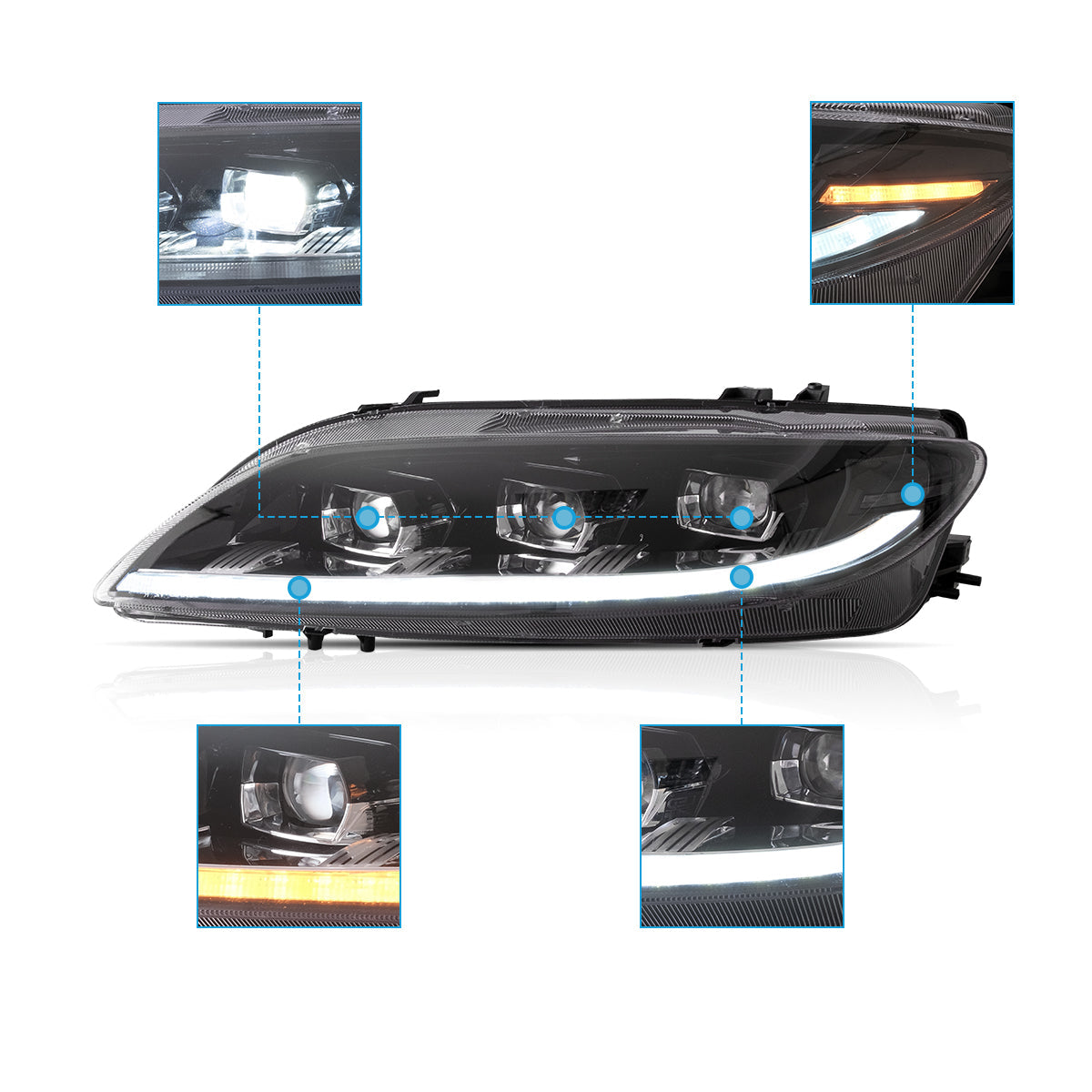 VLAND Full LED Headlights For 2002-2008 Mazda 6 VLAND™