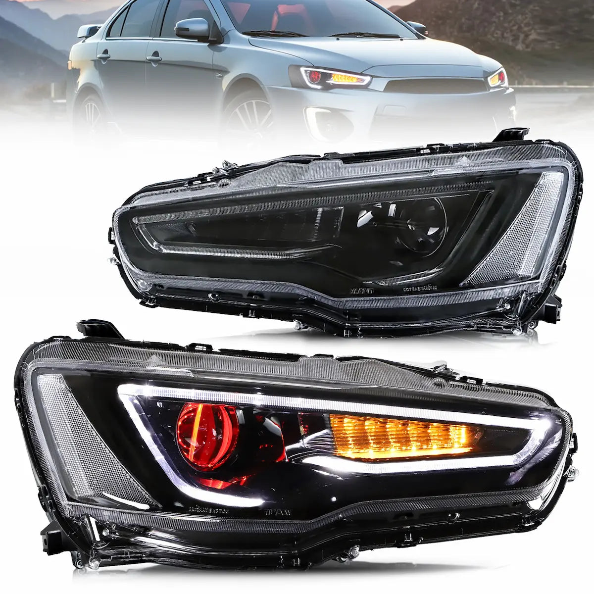VLAND LED Headlights Audi Style For 2008-2017 Mitsubishi Lancer & EVO X Australia VLAND™