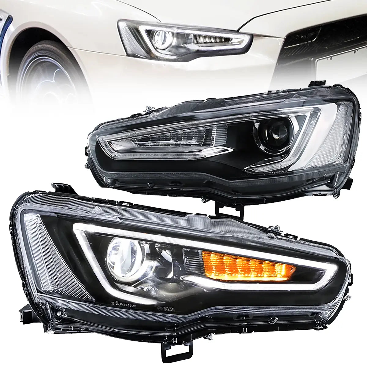 VLAND LED Headlights Audi Style For 2008-2017 Mitsubishi Lancer & EVO X Australia VLAND™