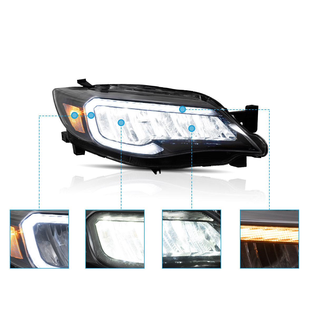 VLAND LED Headlights For 2008-2014 Subaru Impreza WRX Australia VLAND™