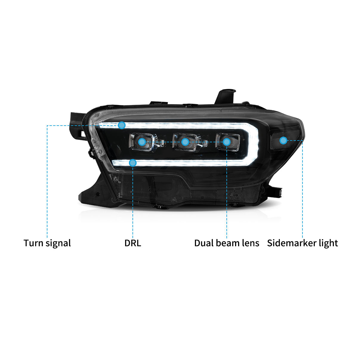VLAND LED Matrix Projector Headlights For 2016-2023 Toyota Tacoma VLAND™