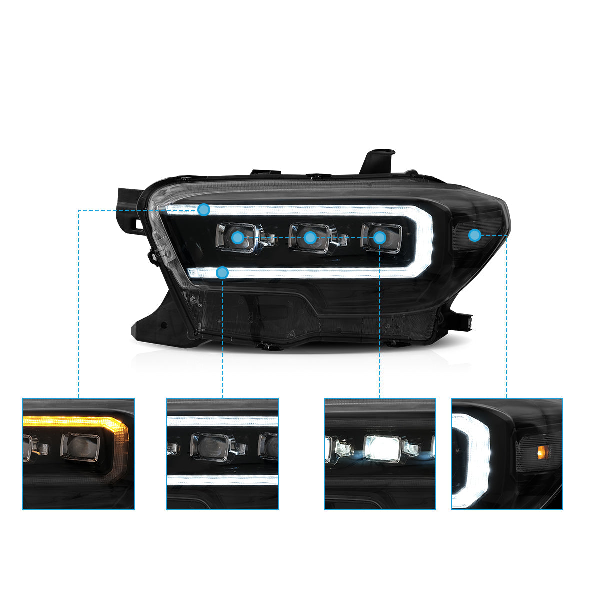 VLAND LED Matrix Projector Headlights For 2016-2023 Toyota Tacoma VLAND™