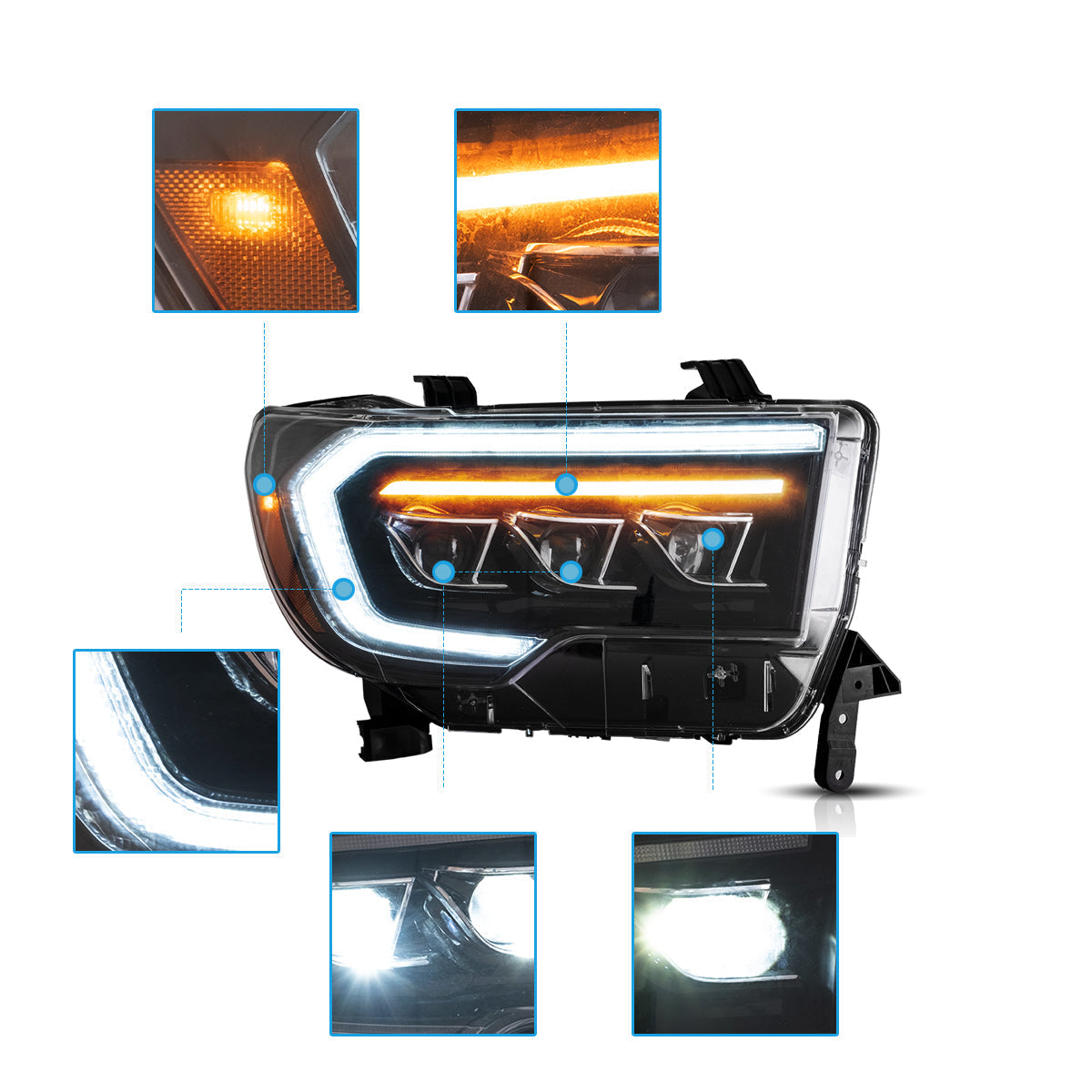 VLAND LED Matrix Headlights For 2007-2013 Toyota Tundra and 2008-2020 Toyota Sequoia VLAND™