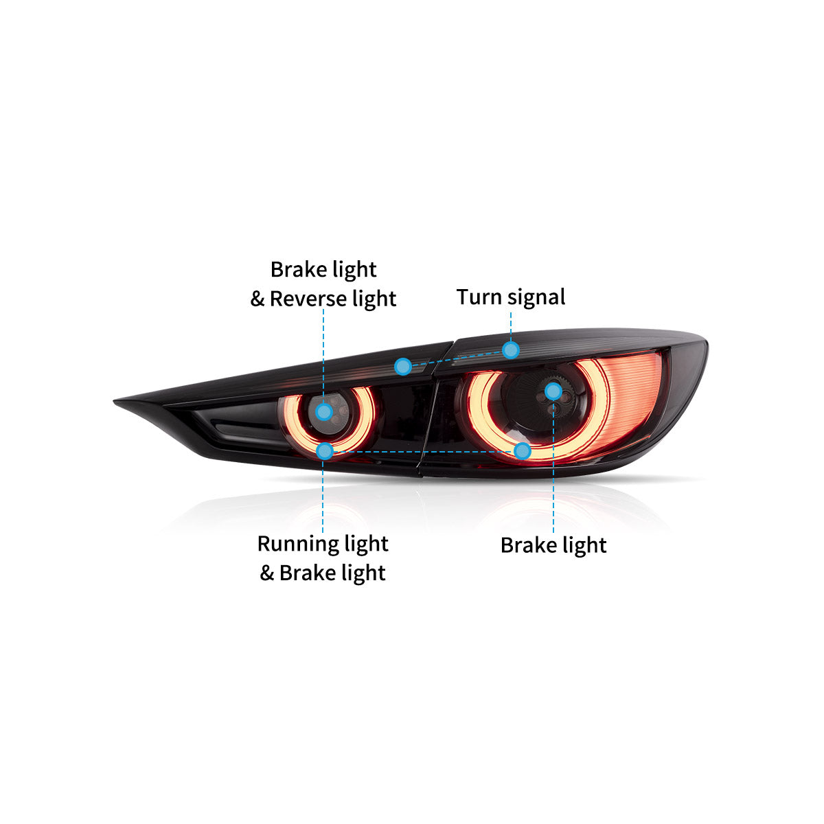 VLAND Full LED Tail Lights For 2014-2018 Mazda 3 Axela Sedan Australia VLAND™