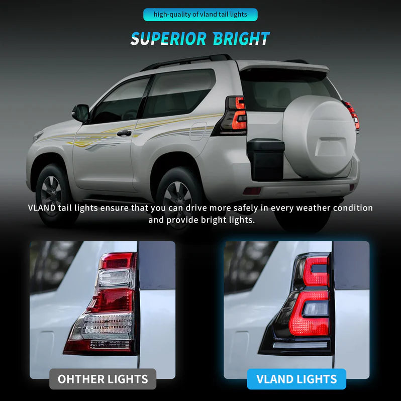 VLAND LED Taillights For 2010-2016 Toyota Land Cruiser Prado 150 Australia Vland-AU