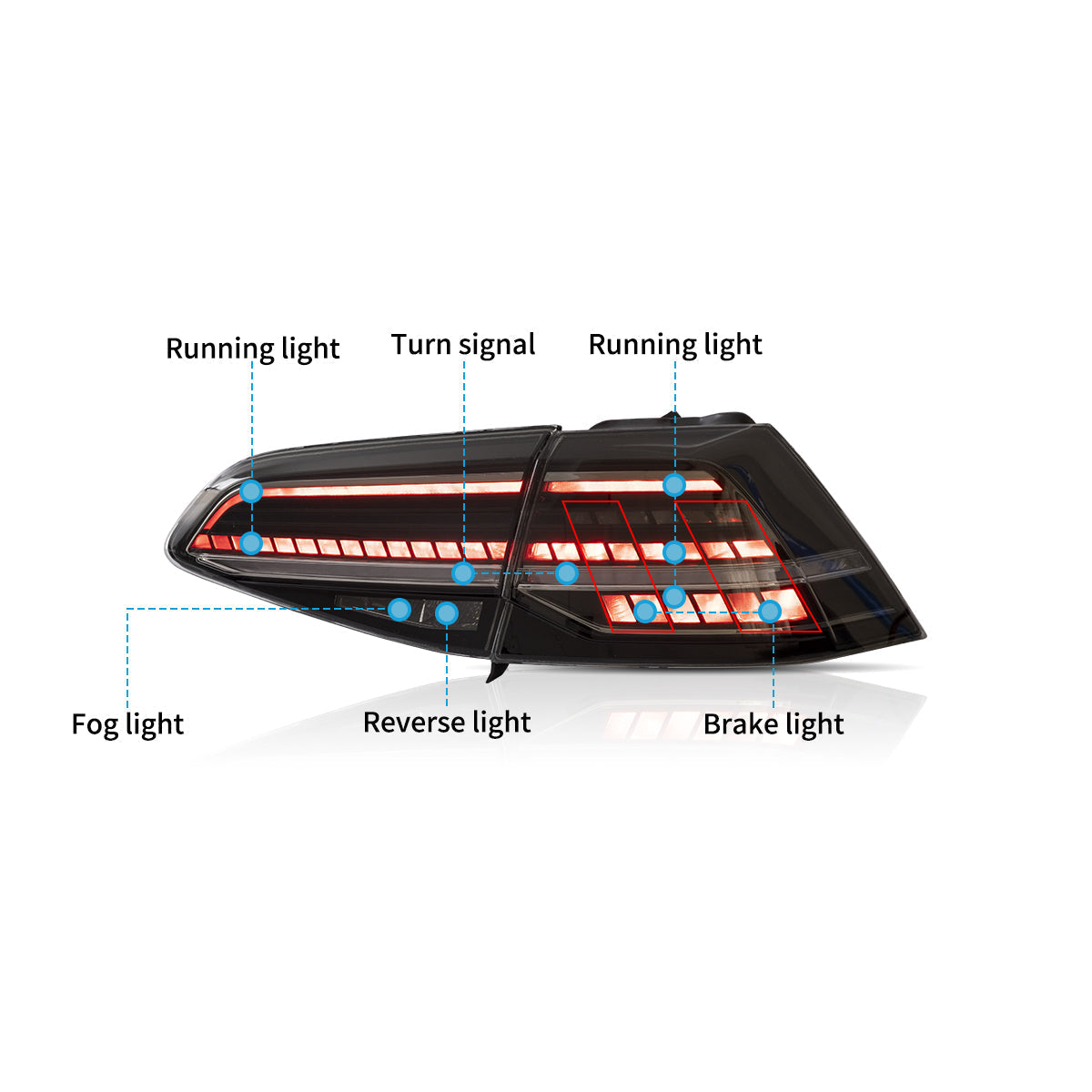 VLAND LED Tail Lights for 2013-2021 Volkswagen Golf MK7 & 7.5 Australia VLAND™