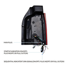 VLAND LED Taillights For 2010-2014 Volkswagen Multivan T5 Transporter Caravelle Vland-AU