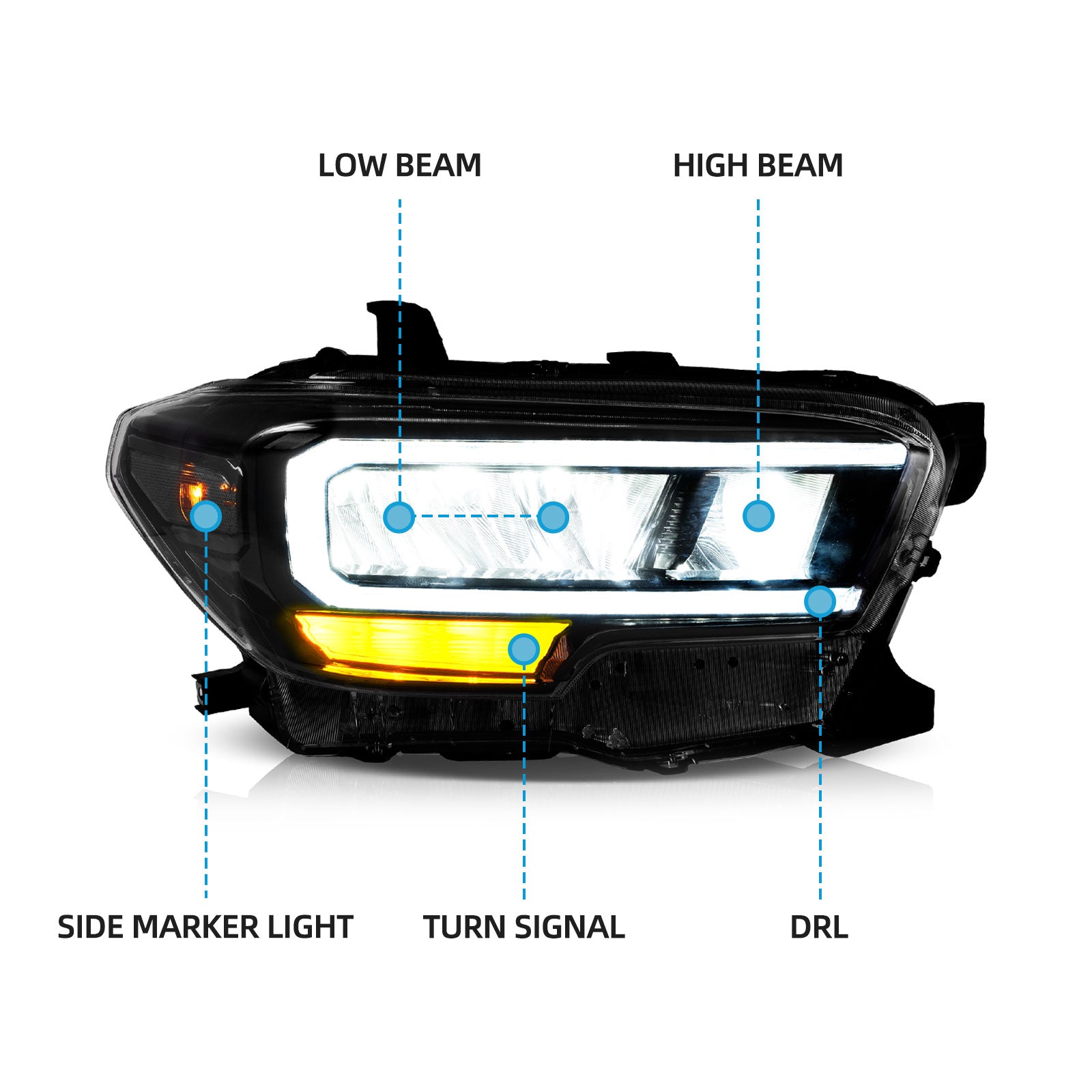 VLAND LED Headlights For 2016-2023 Toyota Tacoma