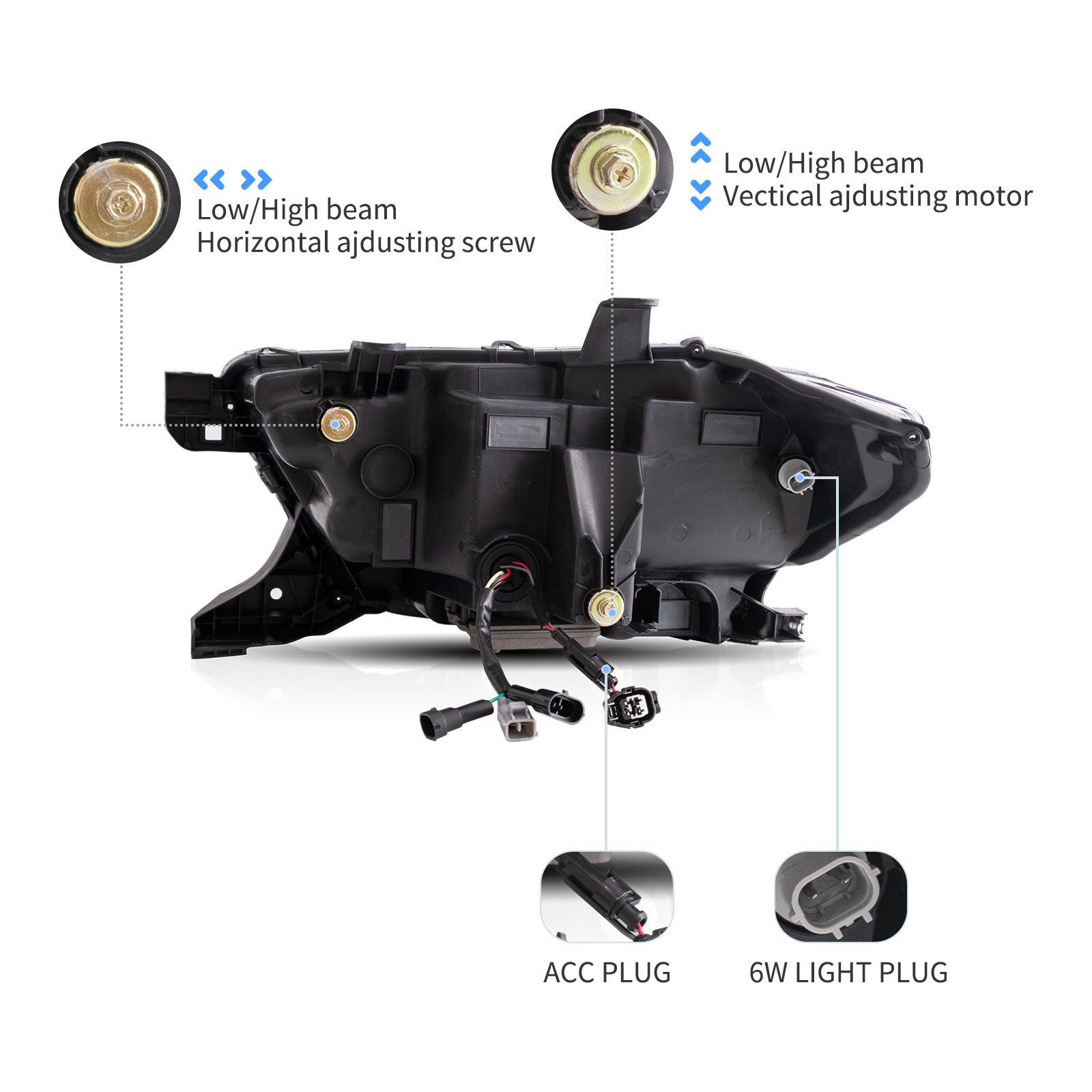 VLAND LED Matrix Projector Headlights For 2016-2023 Toyota Tacoma