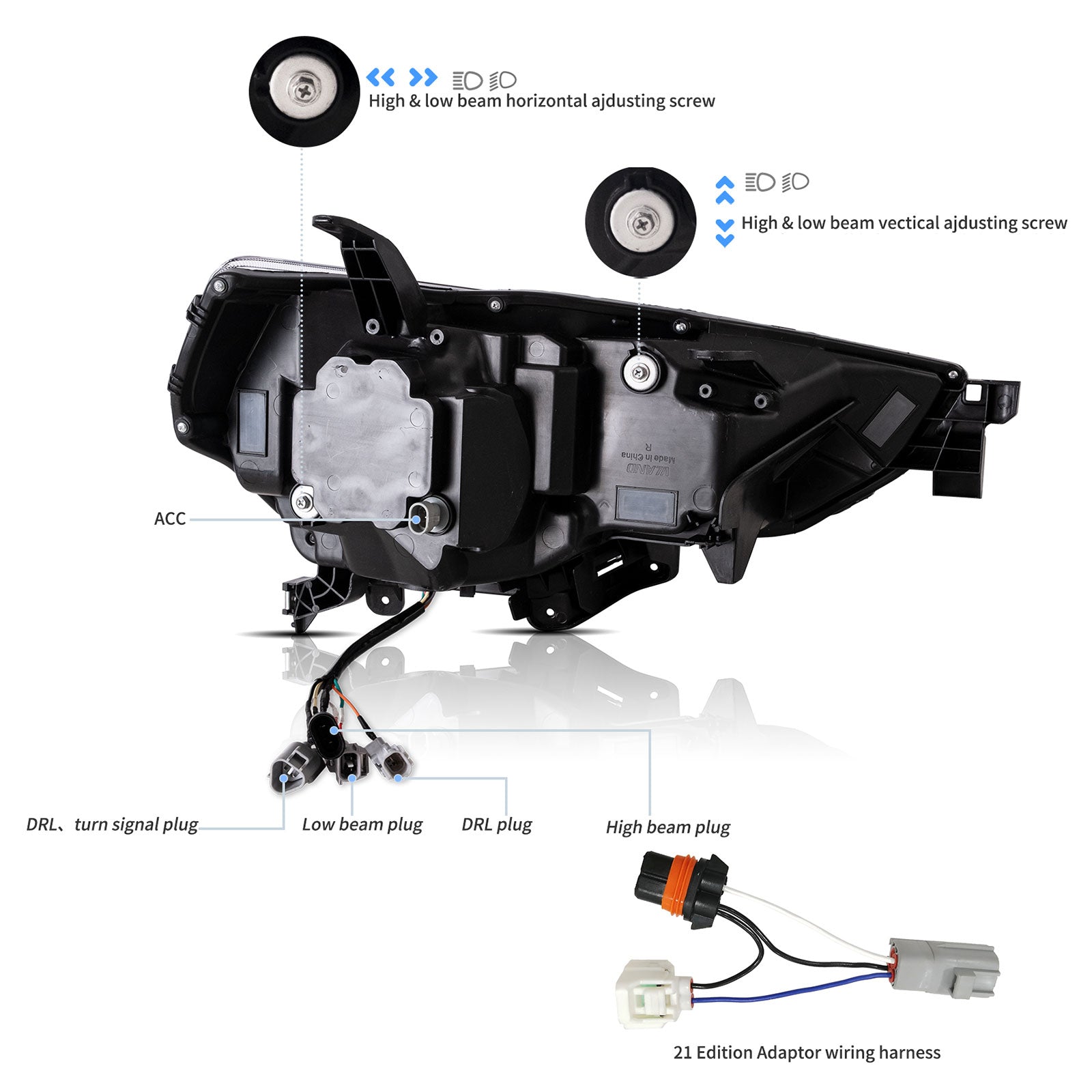 VLAND LED Headlights For Toyota 4Runner 2014-2024