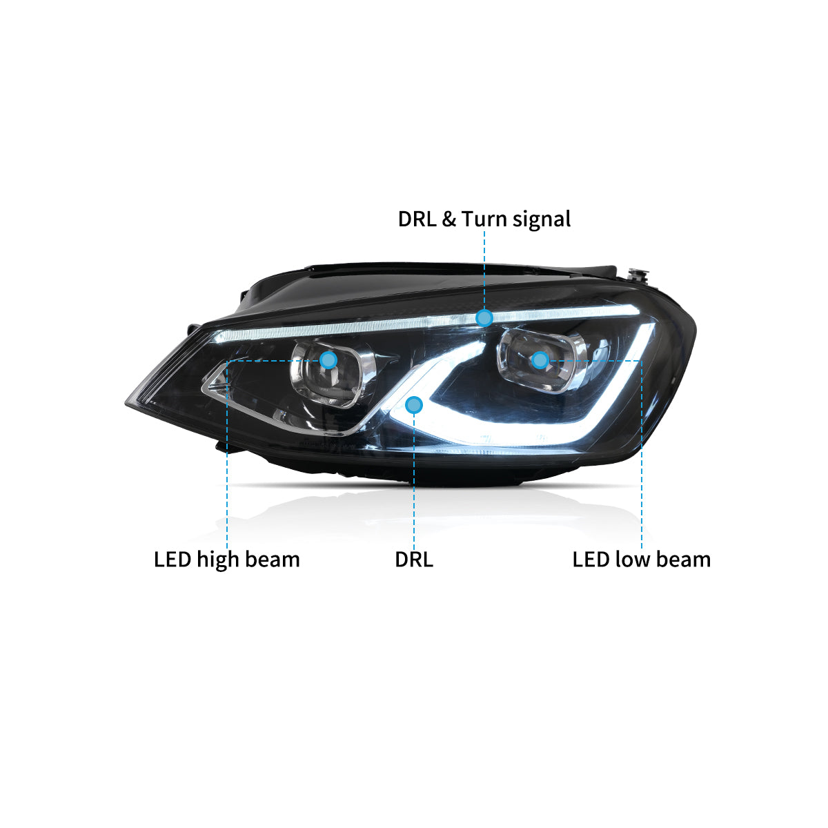 VLAND LED Headlights for 2015-2017 Volkswagen Golf 7 / MK7 Australia