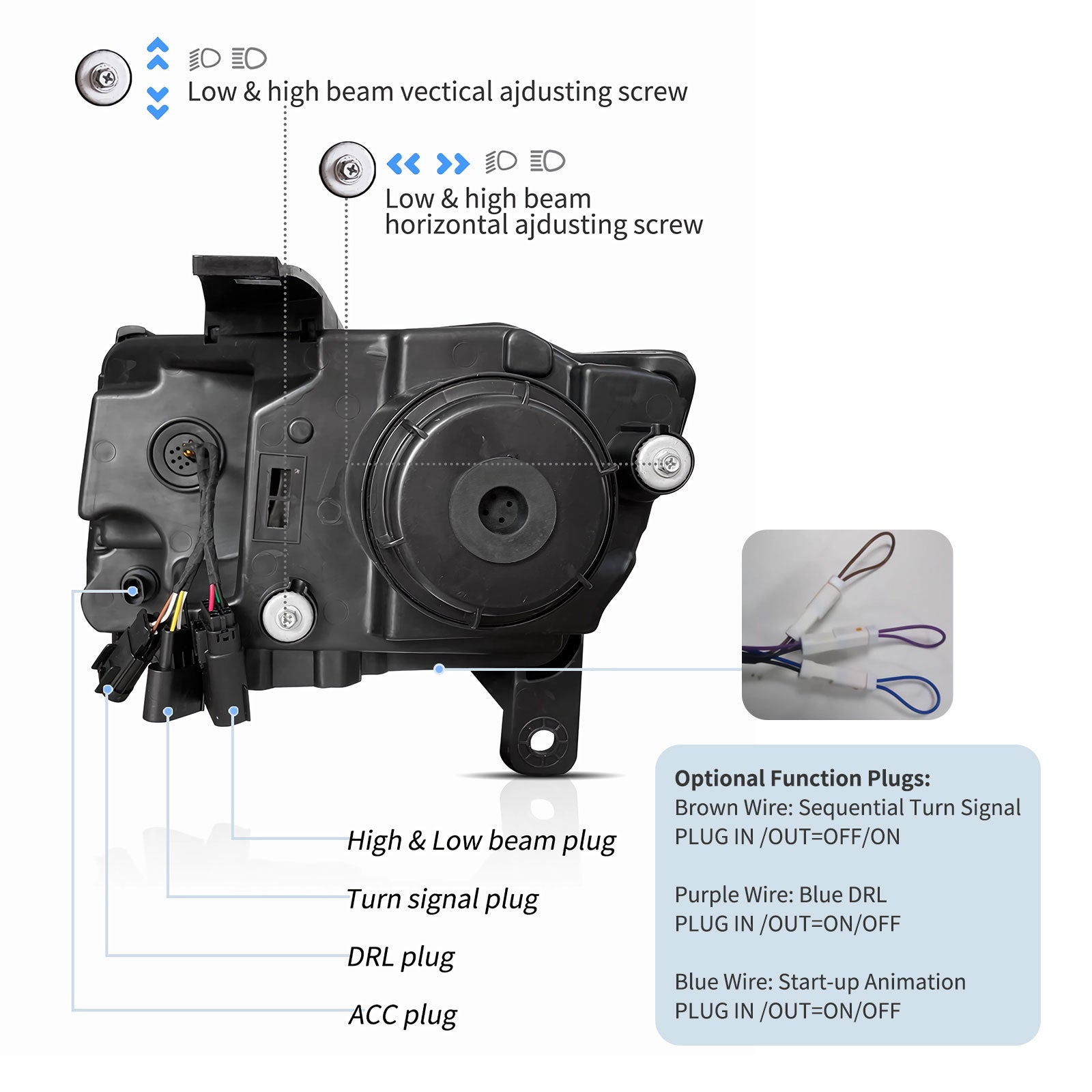 VLAND LED Headlights For 2011-2013 Jeep Grand Cherokee (WK2) Australia