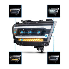 VLAND LED Headlights For Dodge RAM 1500 2019-2024