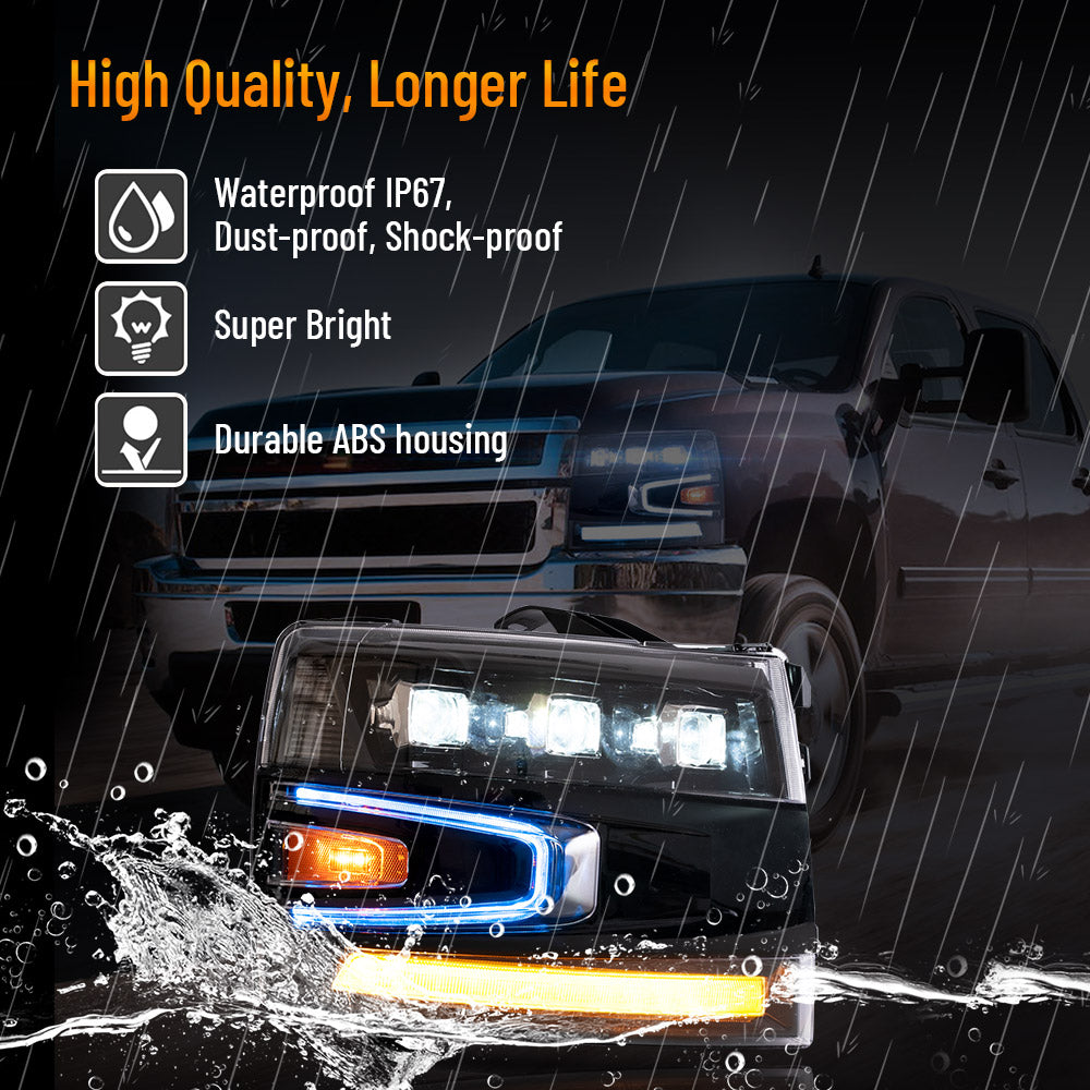 VLAND LED Headlights For 2007-2013 Chevrolet Silverado 1500 2500HD 3500HD