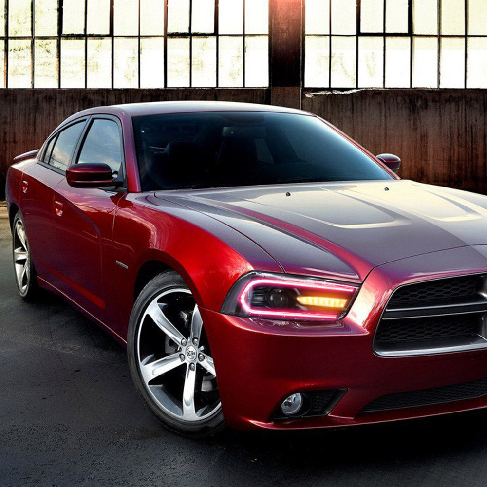 VLAND LED Headlights For Dodge Charger 2011-2014 RGB Style