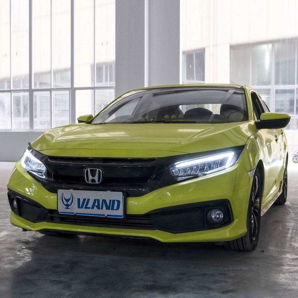 VLAND LED Reflection Bowl Headlights For 2016-2021 Honda Civic Australia