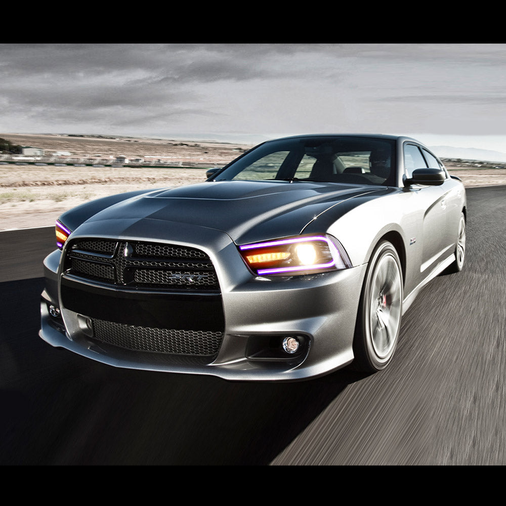 VLAND LED Headlights For Dodge Charger 2011-2014 RGB Style