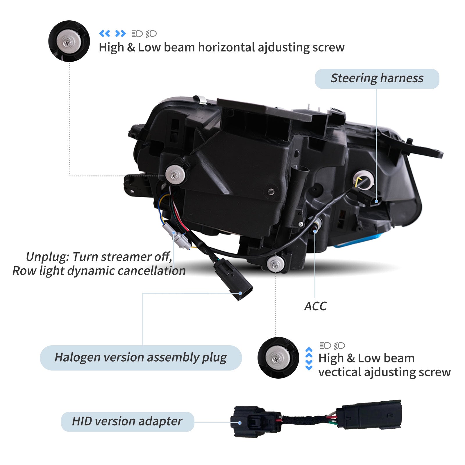 VLAND LED Headlights For Chevrolet [chevy] Camaro 2016-2018