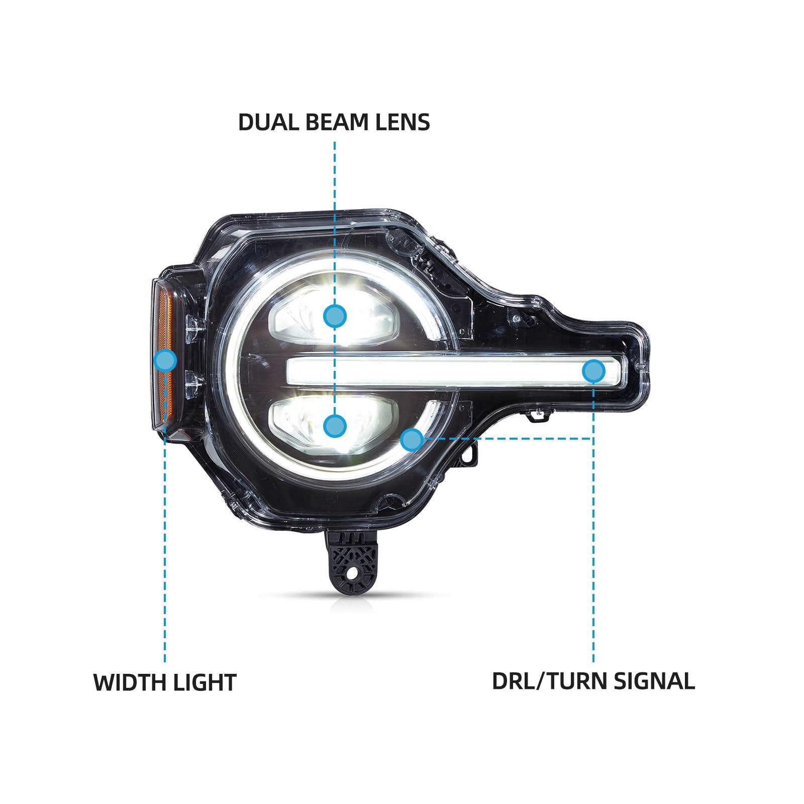VLAND RGB LED Projector Headlights For 2021-2024 Ford Bronco