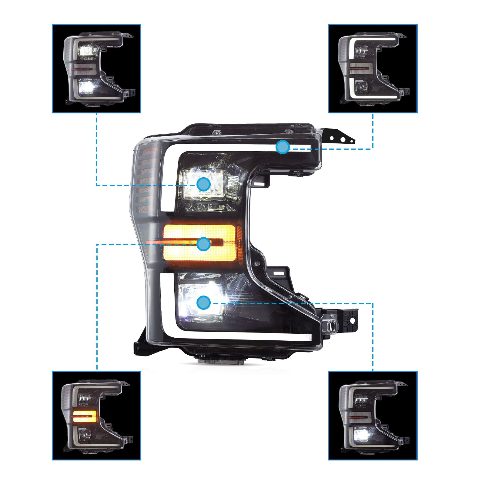 VLAND LED Headlights For 2020-2022 Ford F250 F350 F450 F550 Super Duty Australia