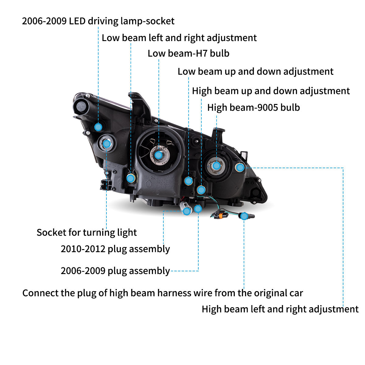VLAND LED Headlights For 2010-2012 Lexus ES350 Australia