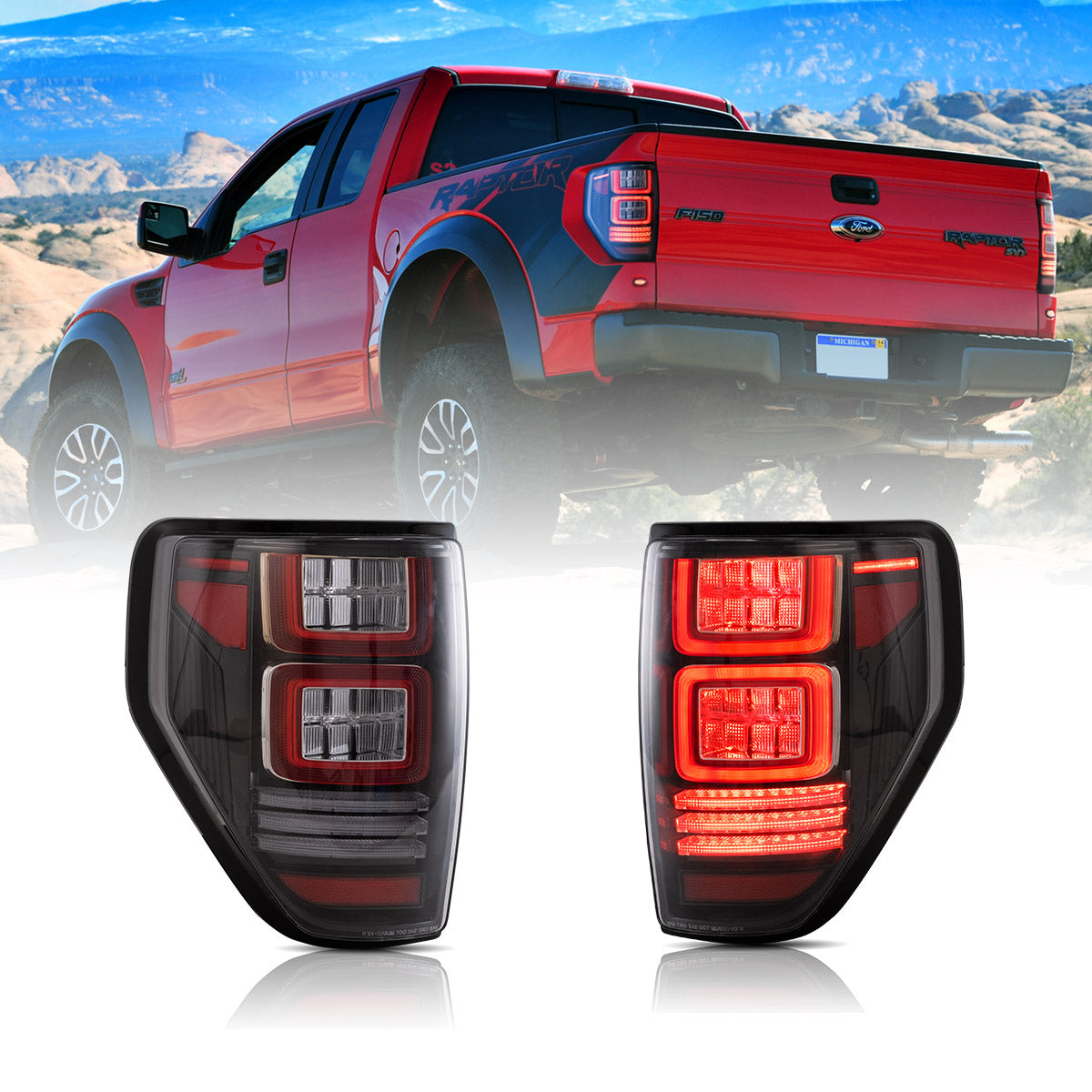 VLAND LED Tail Lights For Ford F150 2009-2014 12th Gen